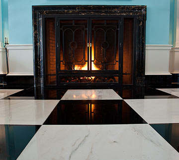 A warm floor in front of a fireplace. Warm floor in front of a fireplace.